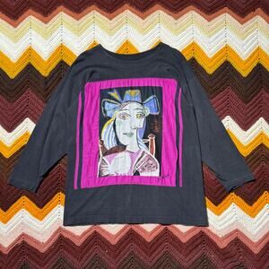 90s Pablo Picasso 'Buste de Femme au Chapeau Bleu' Longsleeve